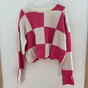 Checkered crop sweater